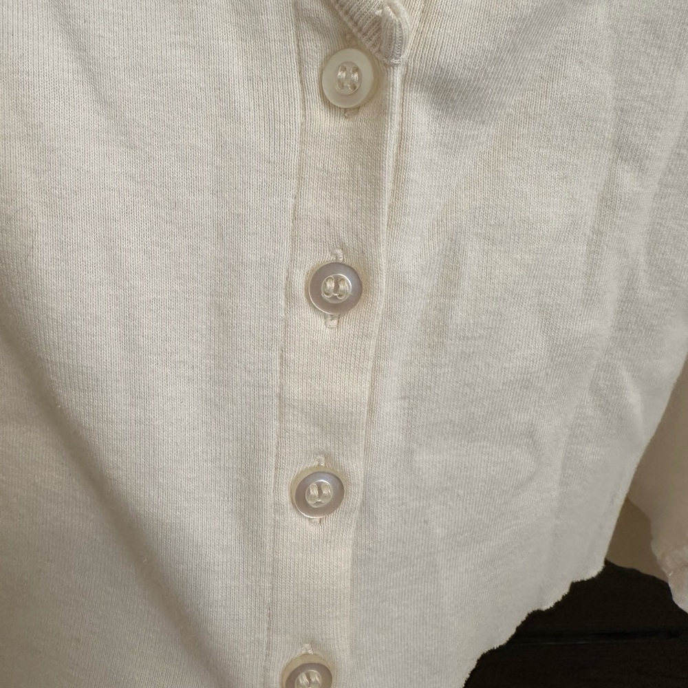 BDG Urban Outfitters Women's Lexi Crop Button-Up Top - Cream - Picture 4 of 5